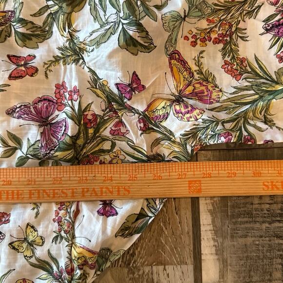 Lane Bryant Belted Button Front Butterfly Floral Tunic Top Size 28 Classic NEW - Picture 8 of 10